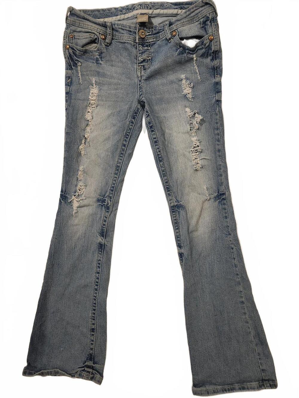 Y2K 2000s Vanity Collection Distressed Jeans 29x33 (actual 29x32) 8 inch rise